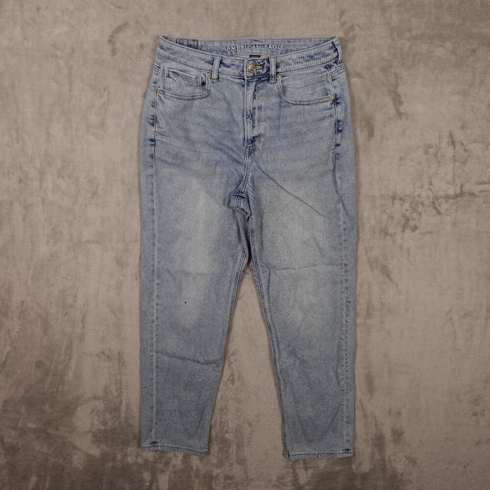 American Eagle Jeans Mom Straight Jean women's 6 blue denim